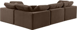 Comfy Brown Velvet Modular Sectional 189Brown-Sec4C Meridian Furniture