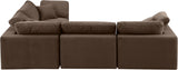 Comfy Brown Velvet Modular Sectional 189Brown-Sec4C Meridian Furniture