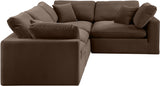 Comfy Brown Velvet Modular Sectional 189Brown-Sec4C Meridian Furniture