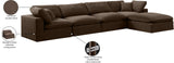 Comfy Brown Velvet Modular Sectional 189Brown-Sec5A Meridian Furniture