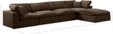 Comfy Brown Velvet Modular Sectional 189Brown-Sec5A Meridian Furniture