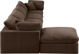 Comfy Brown Velvet Modular Sectional 189Brown-Sec5A Meridian Furniture