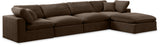 Comfy Brown Velvet Modular Sectional 189Brown-Sec5A Meridian Furniture