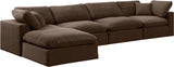 Comfy Brown Velvet Modular Sectional 189Brown-Sec5A Meridian Furniture