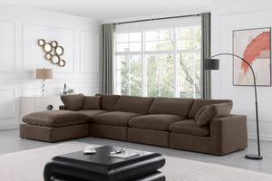 Comfy Brown Velvet Modular Sectional 189Brown-Sec5A Meridian Furniture