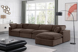 Comfy Brown Velvet Modular Sectional 189Brown-Sec5A Meridian Furniture