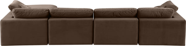 Comfy Brown Velvet Modular Sectional 189Brown-Sec5A Meridian Furniture