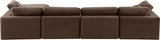 Comfy Brown Velvet Modular Sectional 189Brown-Sec5A Meridian Furniture