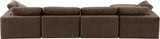 Comfy Brown Velvet Modular Sectional 189Brown-Sec5A Meridian Furniture