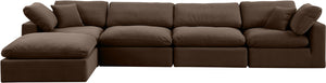 Comfy Brown Velvet Modular Sectional 189Brown-Sec5A Meridian Furniture