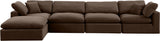 Comfy Brown Velvet Modular Sectional 189Brown-Sec5A Meridian Furniture