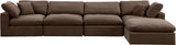 Comfy Brown Velvet Modular Sectional 189Brown-Sec5A Meridian Furniture