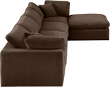 Comfy Brown Velvet Modular Sectional 189Brown-Sec5A Meridian Furniture