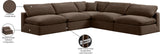 Comfy Brown Velvet Modular Sectional 189Brown-Sec5B Meridian Furniture