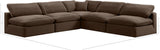 Comfy Brown Velvet Modular Sectional 189Brown-Sec5B Meridian Furniture