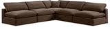 Comfy Brown Velvet Modular Sectional 189Brown-Sec5B Meridian Furniture