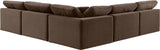 Comfy Brown Velvet Modular Sectional 189Brown-Sec5B Meridian Furniture