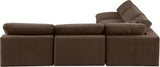 Comfy Brown Velvet Modular Sectional 189Brown-Sec5B Meridian Furniture