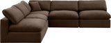 Comfy Brown Velvet Modular Sectional 189Brown-Sec5B Meridian Furniture