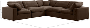 Comfy Brown Velvet Modular Sectional 189Brown-Sec5C Meridian Furniture