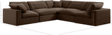 Comfy Brown Velvet Modular Sectional 189Brown-Sec5C Meridian Furniture