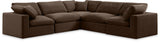 Comfy Brown Velvet Modular Sectional 189Brown-Sec5C Meridian Furniture