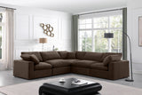 Comfy Brown Velvet Modular Sectional 189Brown-Sec5C Meridian Furniture