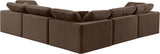 Comfy Brown Velvet Modular Sectional 189Brown-Sec5C Meridian Furniture