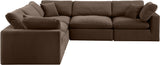 Comfy Brown Velvet Modular Sectional 189Brown-Sec5C Meridian Furniture