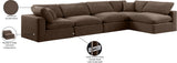 Comfy Brown Velvet Modular Sectional 189Brown-Sec5D Meridian Furniture