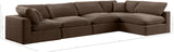 Comfy Brown Velvet Modular Sectional 189Brown-Sec5D Meridian Furniture