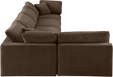 Comfy Brown Velvet Modular Sectional 189Brown-Sec5D Meridian Furniture