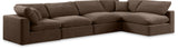 Comfy Brown Velvet Modular Sectional 189Brown-Sec5D Meridian Furniture