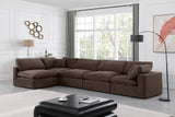 Comfy Brown Velvet Modular Sectional 189Brown-Sec5D Meridian Furniture