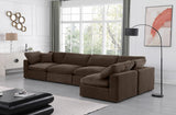 Comfy Brown Velvet Modular Sectional 189Brown-Sec5D Meridian Furniture