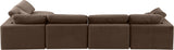 Comfy Brown Velvet Modular Sectional 189Brown-Sec5D Meridian Furniture