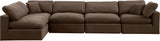 Comfy Brown Velvet Modular Sectional 189Brown-Sec5D Meridian Furniture