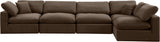 Comfy Brown Velvet Modular Sectional 189Brown-Sec5D Meridian Furniture