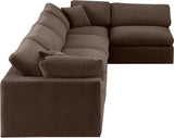 Comfy Brown Velvet Modular Sectional 189Brown-Sec5D Meridian Furniture