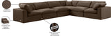 Comfy Brown Velvet Modular Sectional 189Brown-Sec6A Meridian Furniture