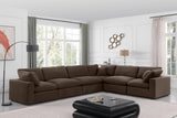 Comfy Brown Velvet Modular Sectional 189Brown-Sec6A Meridian Furniture