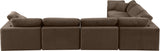 Comfy Brown Velvet Modular Sectional 189Brown-Sec6A Meridian Furniture