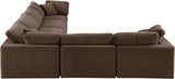 Comfy Brown Velvet Modular Sectional 189Brown-Sec6A Meridian Furniture