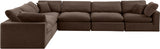 Comfy Brown Velvet Modular Sectional 189Brown-Sec6A Meridian Furniture