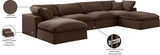 Comfy Brown Velvet Modular Sectional 189Brown-Sec6B Meridian Furniture