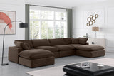 Comfy Brown Velvet Modular Sectional 189Brown-Sec6B Meridian Furniture