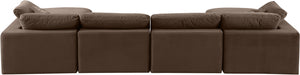 Comfy Brown Velvet Modular Sectional 189Brown-Sec6B Meridian Furniture