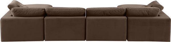Comfy Brown Velvet Modular Sectional 189Brown-Sec6B Meridian Furniture