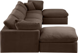 Comfy Brown Velvet Modular Sectional 189Brown-Sec6B Meridian Furniture