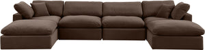 Comfy Brown Velvet Modular Sectional 189Brown-Sec6B Meridian Furniture